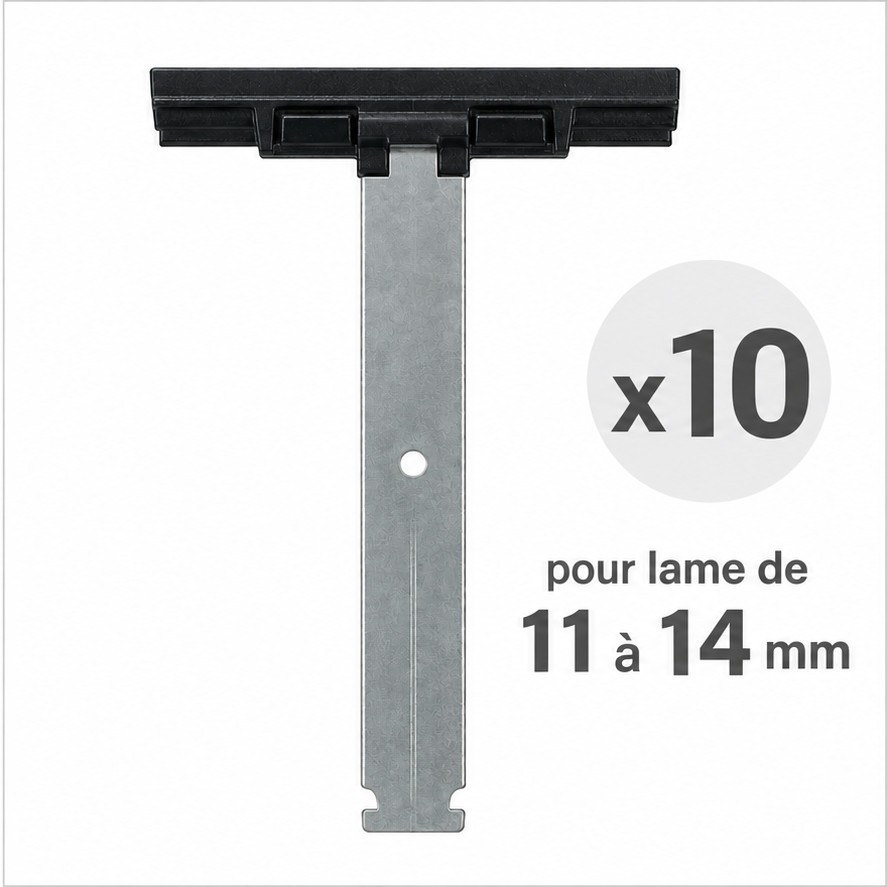 Lot de 10 attaches tablier pour lame de 11 à 14 mm pour axe ZF54