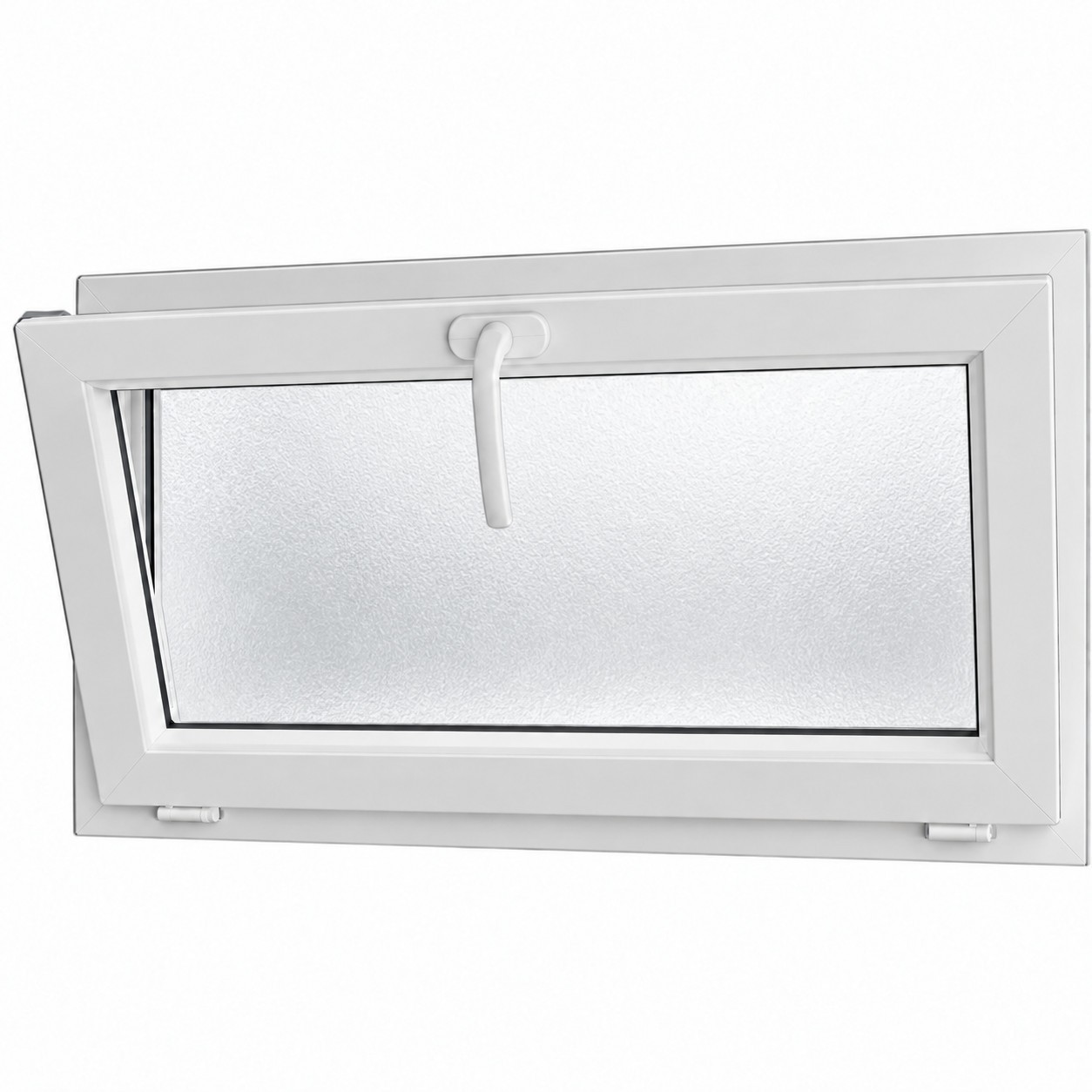 Fenêtre PVC abattant H 45 x L 40 cm verre brouillé avec poignée