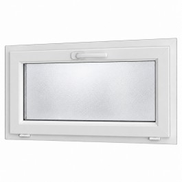 Fenêtre PVC abattant H 60 x L 90 cm verre brouillé avec poignée