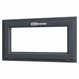Fenêtre PVC abattant H 45 x L 60 cm anthracite avec poignée
