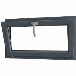 Fenêtre PVC abattant H 45 x L 60 cm anthracite avec poignée