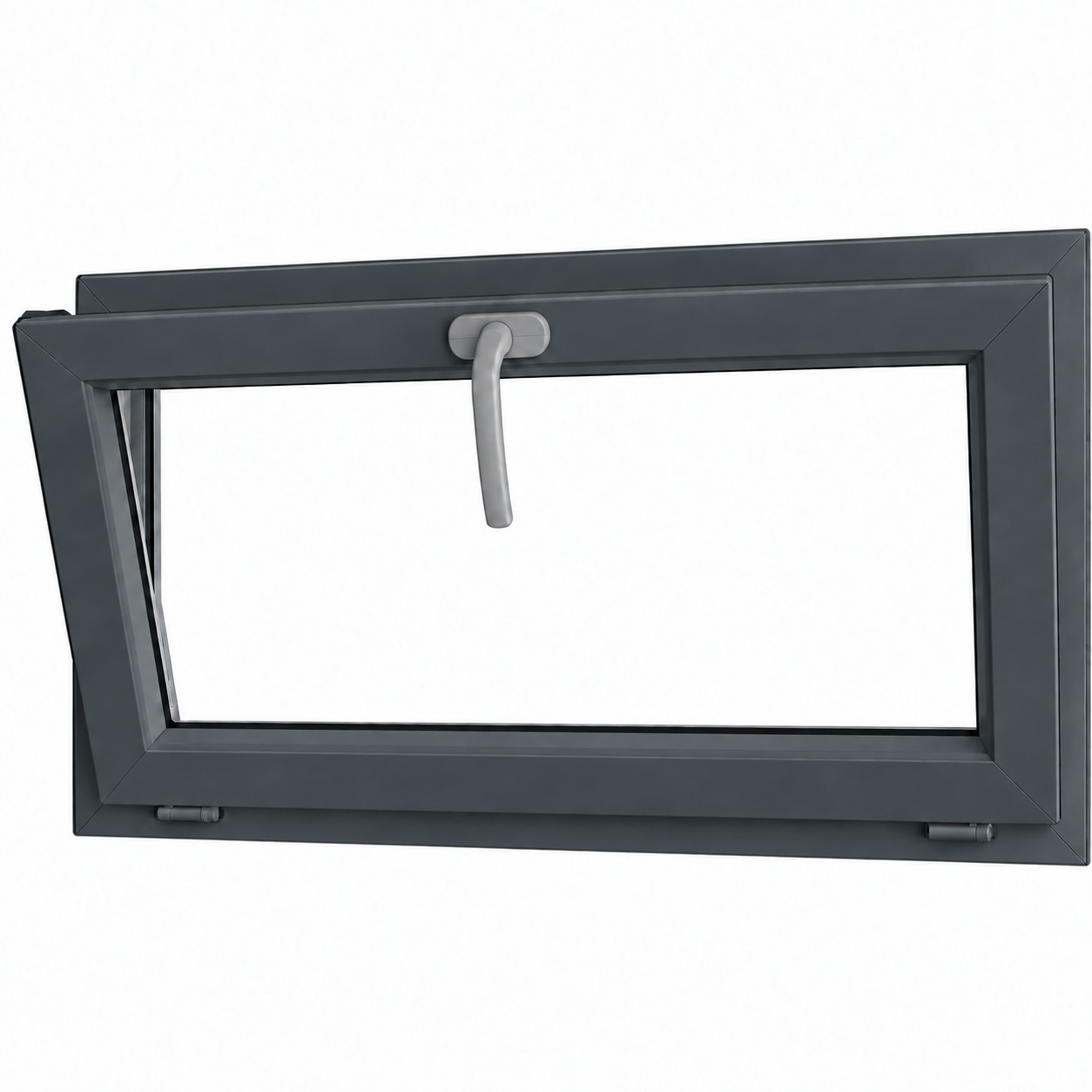 Fenêtre PVC abattant H 45 x L 100 cm anthracite avec poignée