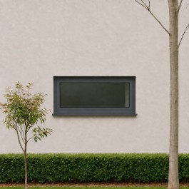 Fenêtre PVC abattant H 45 x L 120 cm anthracite avec poignée