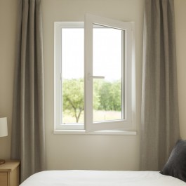 Fenêtre PVC 1 vantail H 60 x L 40 cm OF avec poignée - tirant droit