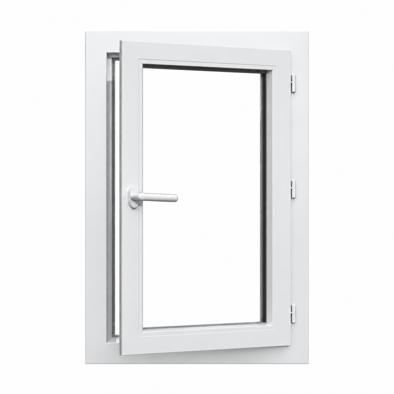 Fenêtre PVC 1 vantail H 95 x L 60 cm OF avec poignée