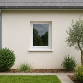 Fenêtre PVC 1 vantail H 105 x L 60 cm OF avec poignée