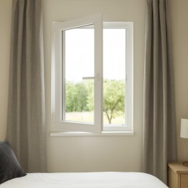 Fenêtre PVC 1 vantail H 115 x L 60 cm OF avec poignée