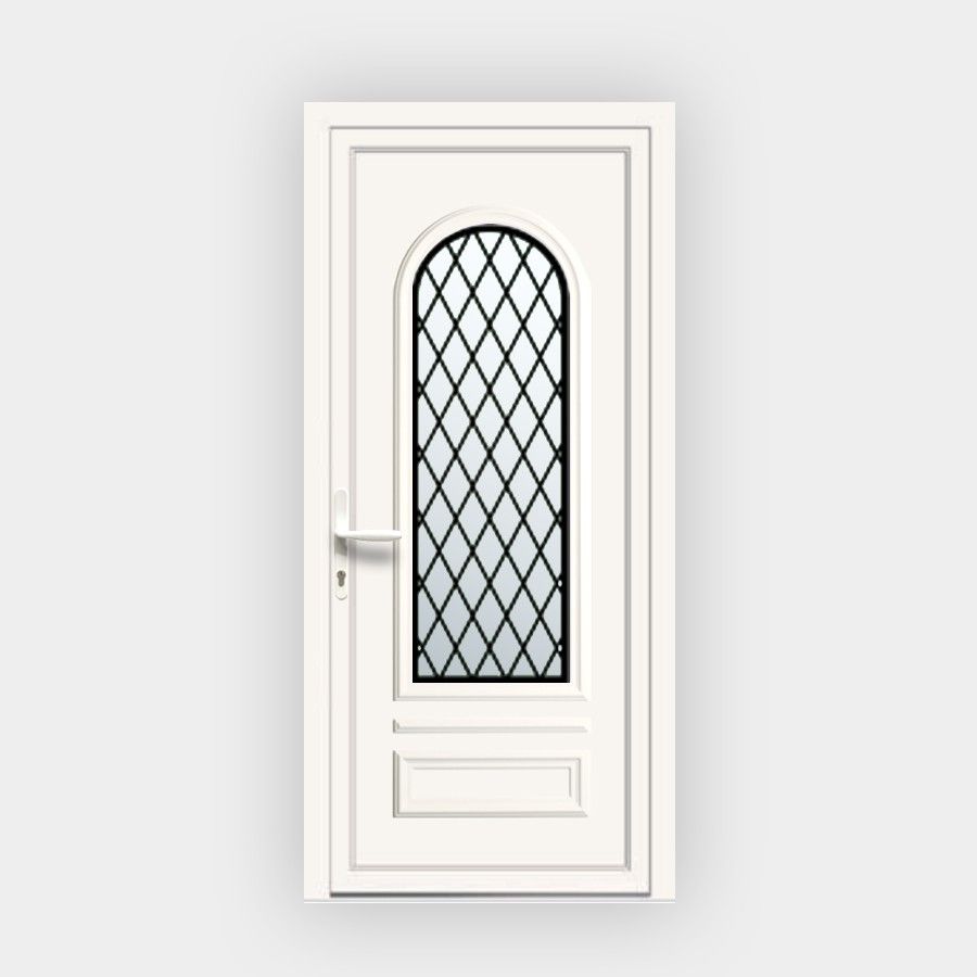 Porte D'entrée Pleine PVC Ixelia 81 vitrée décor, Prix Portes Sur-mesure,  Gefradis