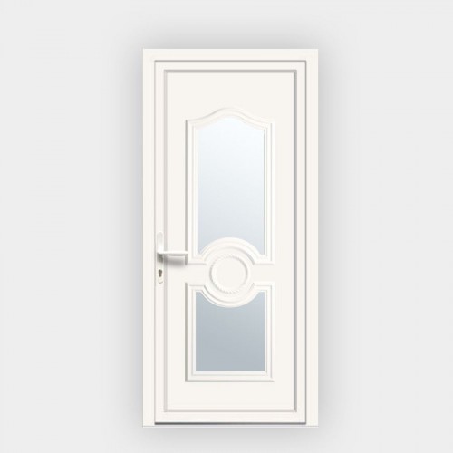 Porte d’entrée en PVC vitrée blanche Celia 7