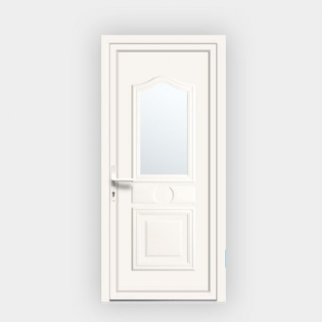 Porte d’entrée en PVC vitrée blanche Athena 9 Porte d’entrée en PVC vitrée blanche Athena 9