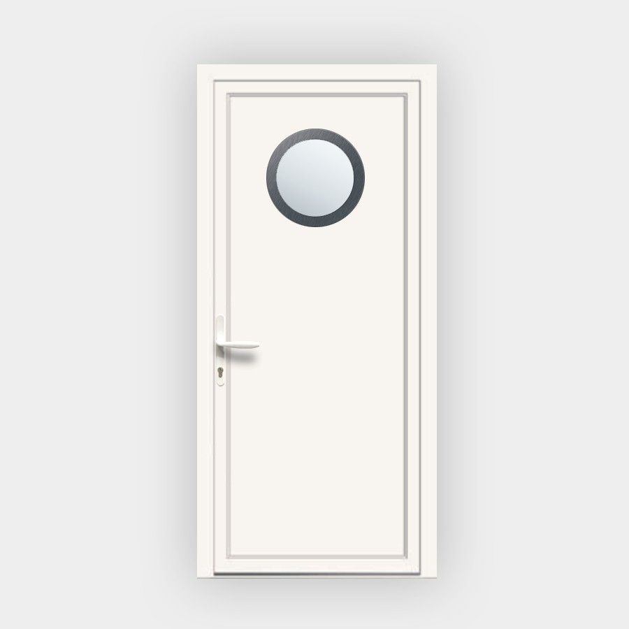 Porte d’entrée en PVC 415 vitrée blanche