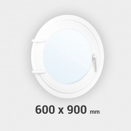 Oeil de boeuf ovale 1 ouvrant PVC tableau 900x600 mm