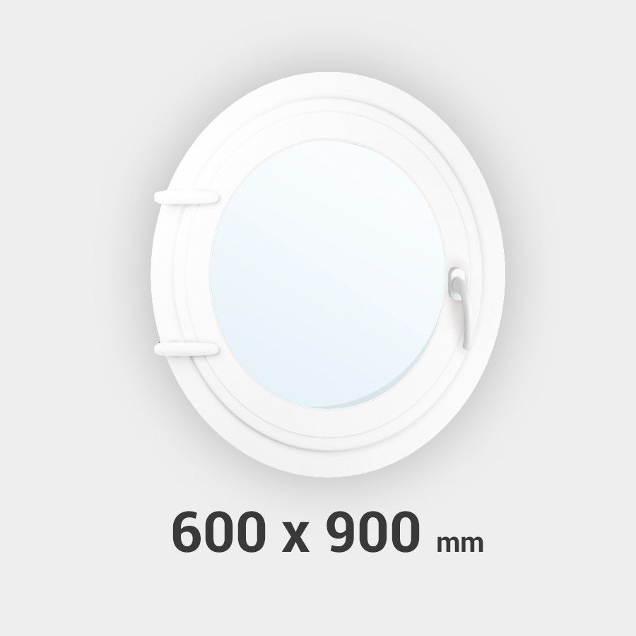 Oeil de boeuf ovale 1 ouvrant PVC tableau 900x600 mm Oeil de boeuf ovale 1 ouvrant PVC tableau 900x600 mm