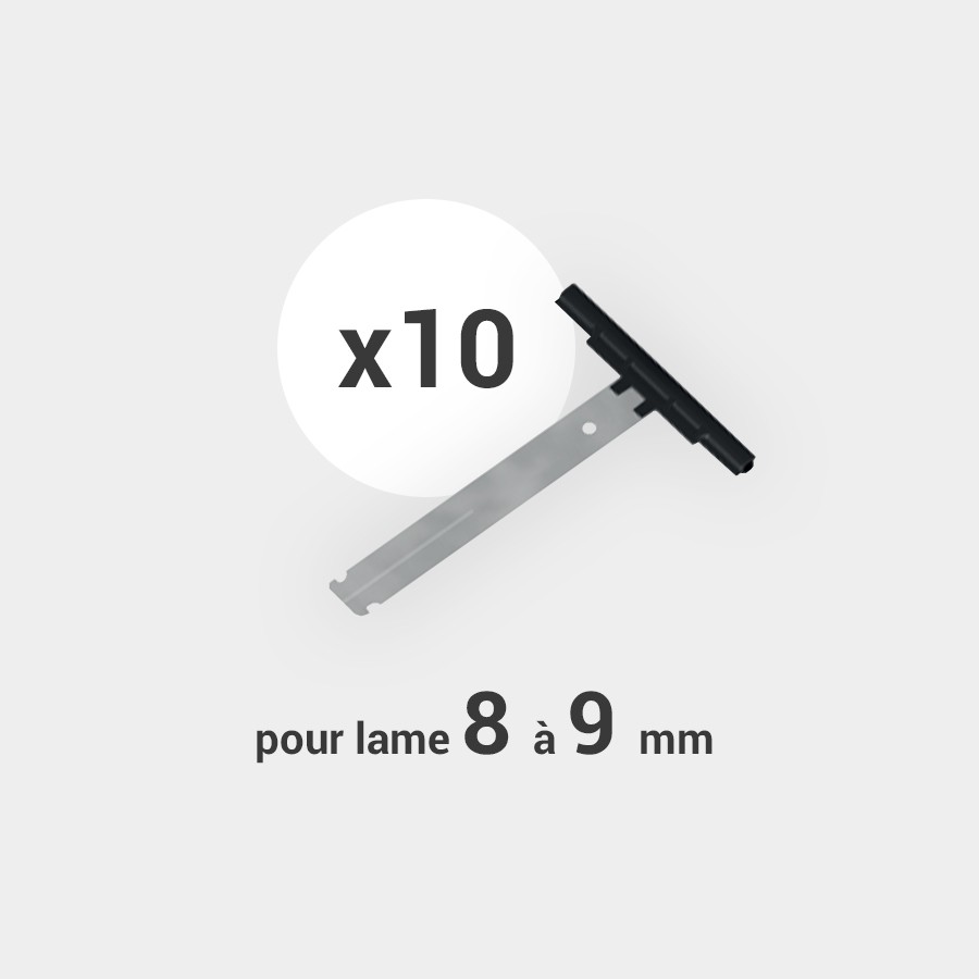 Lot de 10 attaches tablier pour lame de 8 à 9 mm