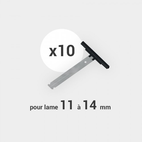 Lot de 10 attaches tablier pour lame de 11 à 14 mm pour axe ZF54