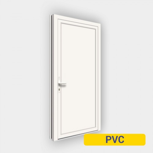 PORTE DE SERVICE PVC PLEINE 200X80CM GP PANNEAU À LAMES VERTICALES