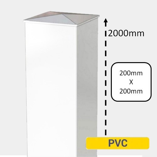 Image de Pilier PVC Blanc pour Portail - H2000 - 200x200
