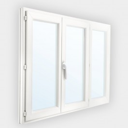 Fenêtre PVC 2 vantaux et 1 fixe latéral droit