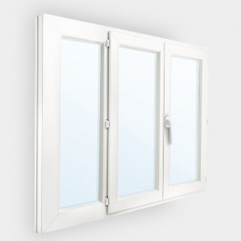 Fenêtre PVC 2 vantaux et 1 fixe latéral gauche