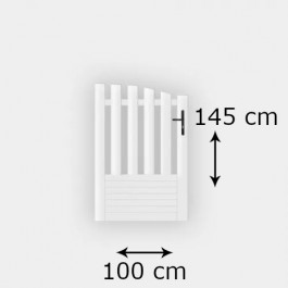 Portillon PVC standard ALENÇON blanc INCURVÉ (poignée à droite)
