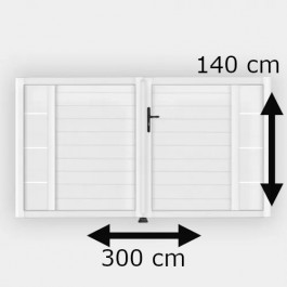 Portail battant PVC standard ARLES blanc INSERT h140xl300