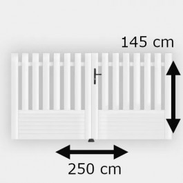 Portail battant PVC standard ALENÇON blanc DROIT h145xl250
