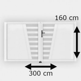 Portail battant PVC standard CAMBRAI blanc h160xl300