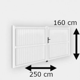 Portail battant PVC standard GUÉRANDE blanc h160xl250