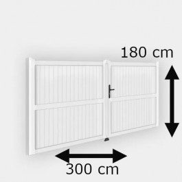 Portail battant PVC standard GUÉRANDE blanc h180xl300