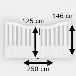 Portail battant PVC standard BREST blanc INCURVE h146xl250