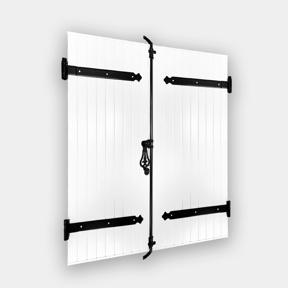 Volet battant PVC 2 vantaux à contre-pentures largeur 1200 mm Volet battant PVC 2 vantaux à contre-pentures largeur 1200 mm