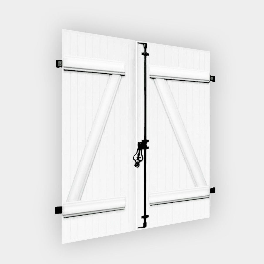 Volet battant PVC 2 vantaux à barres et écharpes largeur 1000 mm Volet battant PVC 2 vantaux à barres et écharpes largeur 1000 mm