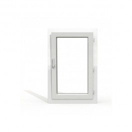 Fenêtre PVC 1 vantail H 105 x L 80 cm OB avec poignée tirant droit