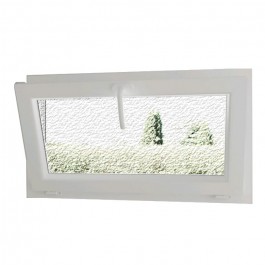 Fenêtre PVC abattant H 45 x L 40 cm verre brouillé avec poignée