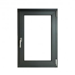 Fenêtre PVC 1 vantail H 115 x L 80 cm OB anthracite avec poignée