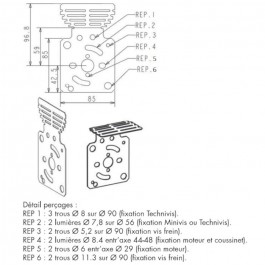 PLAQUE DE SUPPORT MOTEUR UNIVERSEL POUR VOLET ROULANT