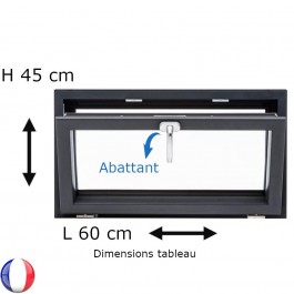 Fenêtre PVC abattant H 45 x L 60 cm anthracite avec poignée
