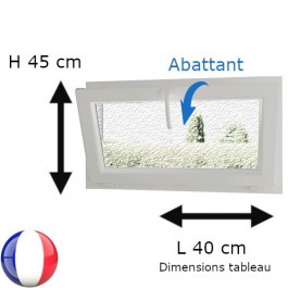 Fenêtre PVC abattant H 45 x L 40 cm verre brouillé avec poignée