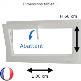 Fenêtre PVC abattant H 60 x L 80 cm avec poignée