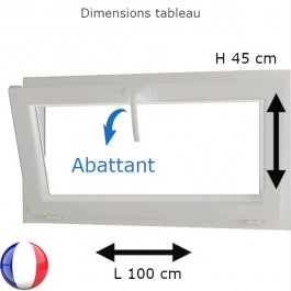 Fenêtre PVC abattant H 45 x L 100 cm avec poignée