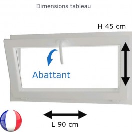 Fenêtre PVC abattant H 45 x L 90 cm avec poignée