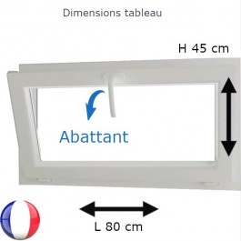 Fenêtre PVC abattant H 45 x L 80 cm avec poignée
