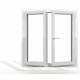 Fenêtre PVC 2 vantaux H 155 x L 100 cm OF avec poignée