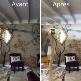 Réflecteur de lumière mural - largeur 25cm (avant / après)