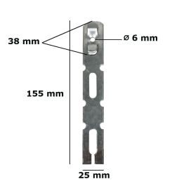 Patte de fixation pour dormant de 70 (155 mm)