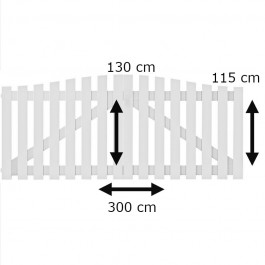 Portail battant PVC standard blanc SOULAC chapeau de gendarme 300x115 cm