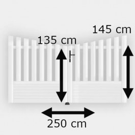 Portail battant électrique PVC blanc ALENÇON CONCAVE L250