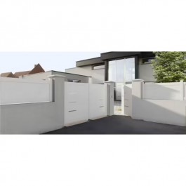 Portail battant électrique PVC blanc BRIANÇON