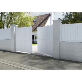 Portail battant électrique PVC blanc GUÉRANDE H160