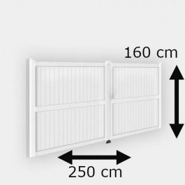 Portail battant électrique PVC blanc GUÉRANDE H160 L250